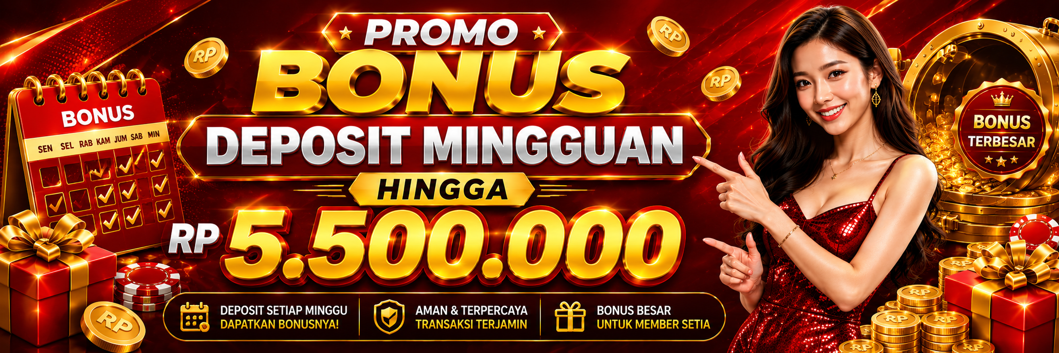 Promo Bonus Deposit Mingguan Hingga Rp 5.500.000