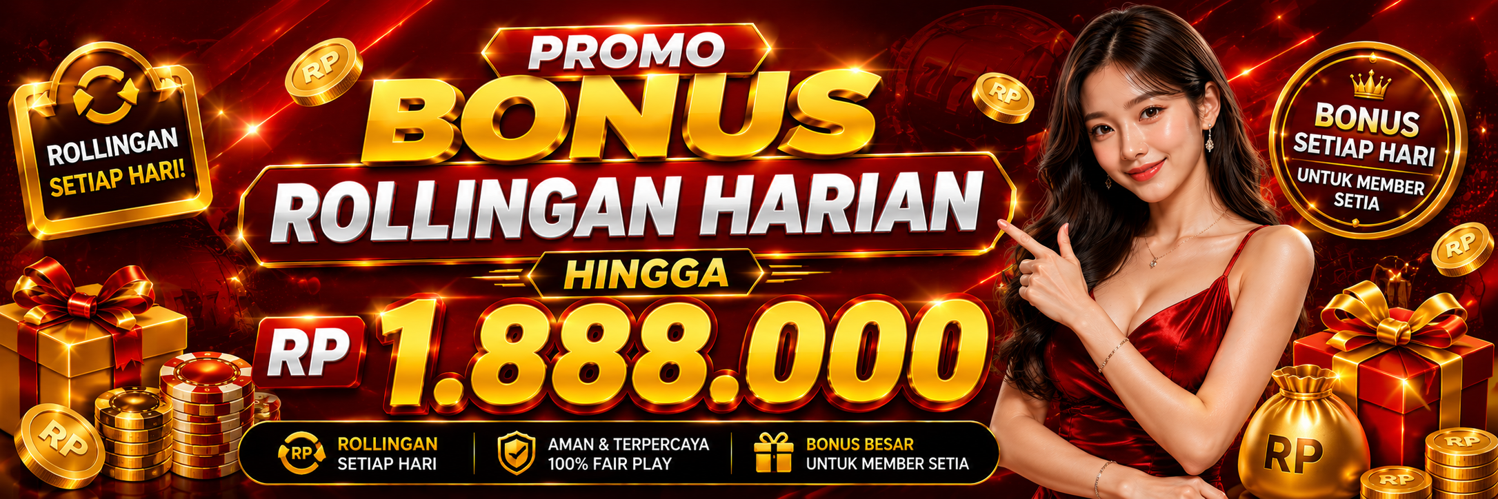 Promo Bonus Rollingan Harian Hingga Rp 1.888.000